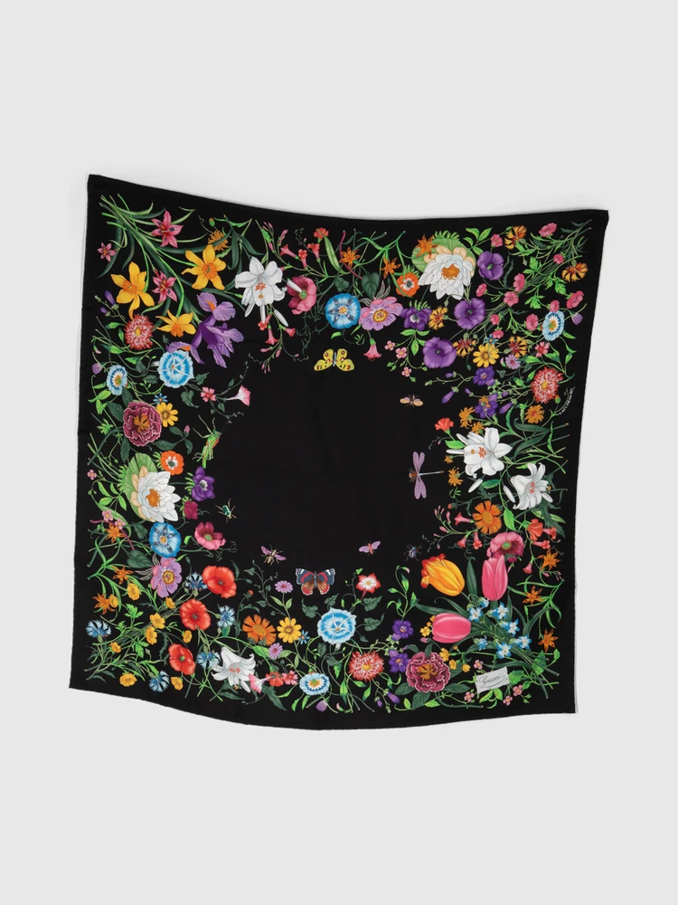 Gucci Silk Twill Flora Scarf