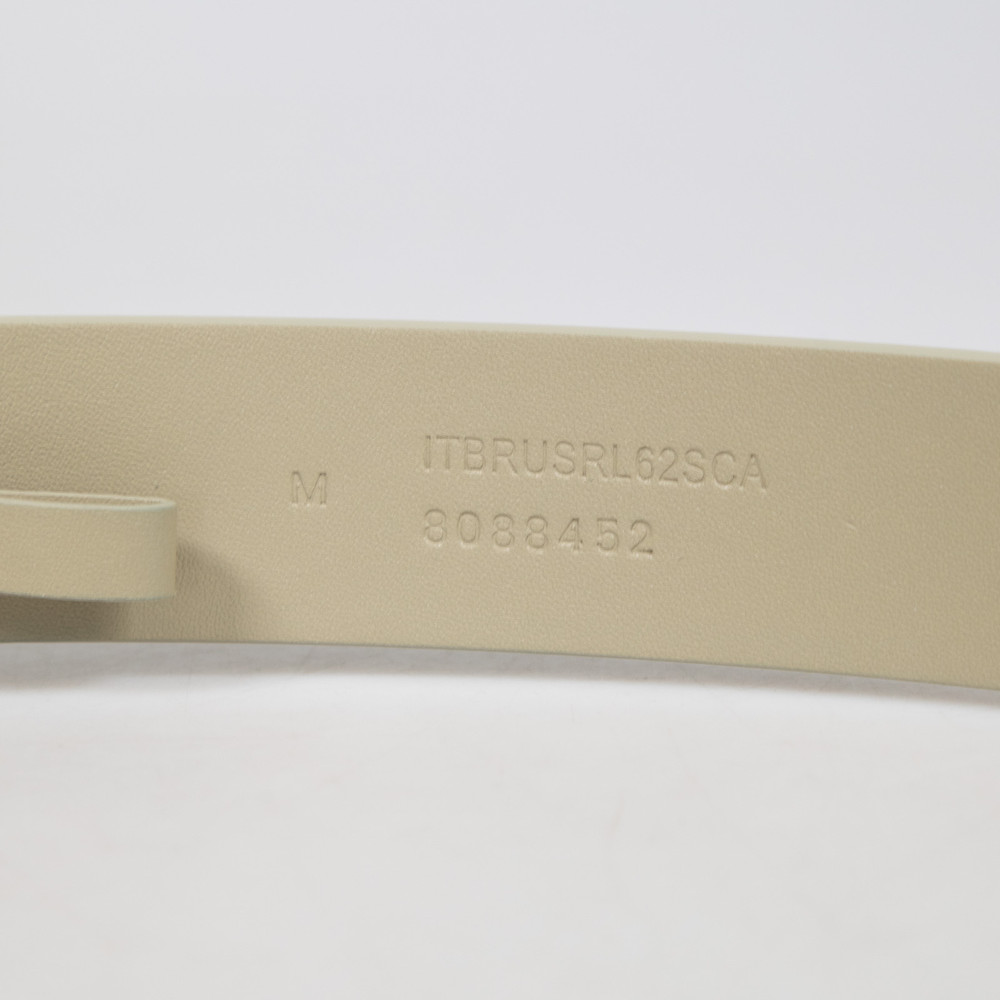 Burberry Grey Leather Logo Engraved Belt