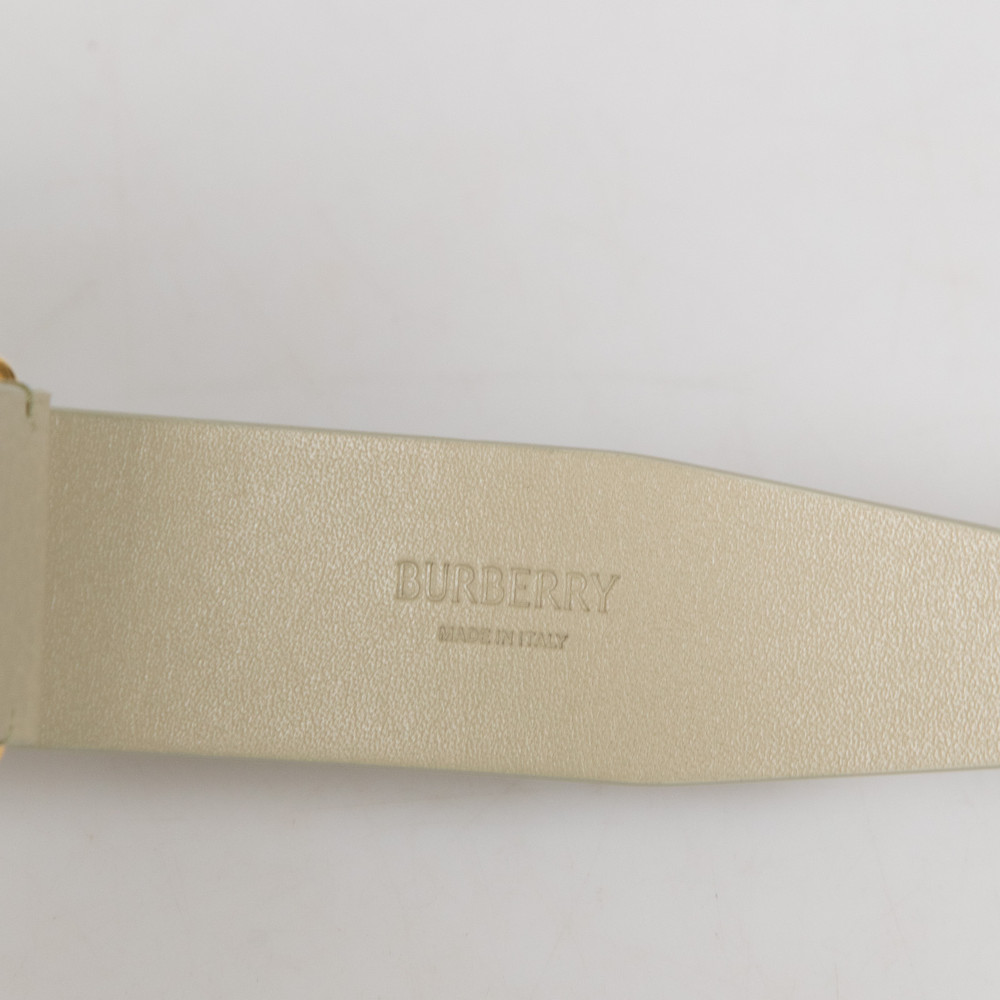 Burberry Grey Leather Logo Engraved Belt