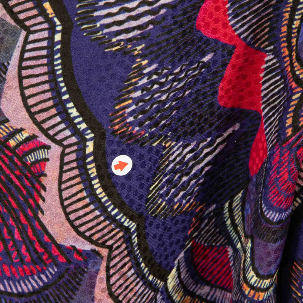 Saloni Purple Abstract Long Sleeve Dress