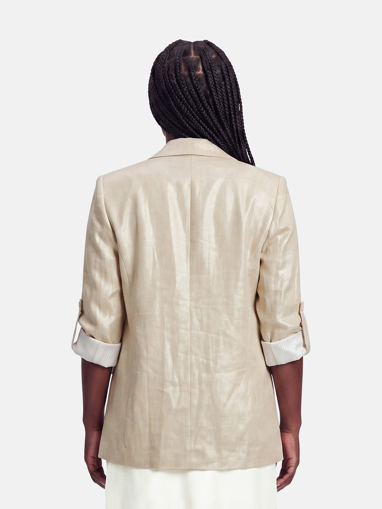 Veronica Beard Ecru Metallic Sheen Blazer