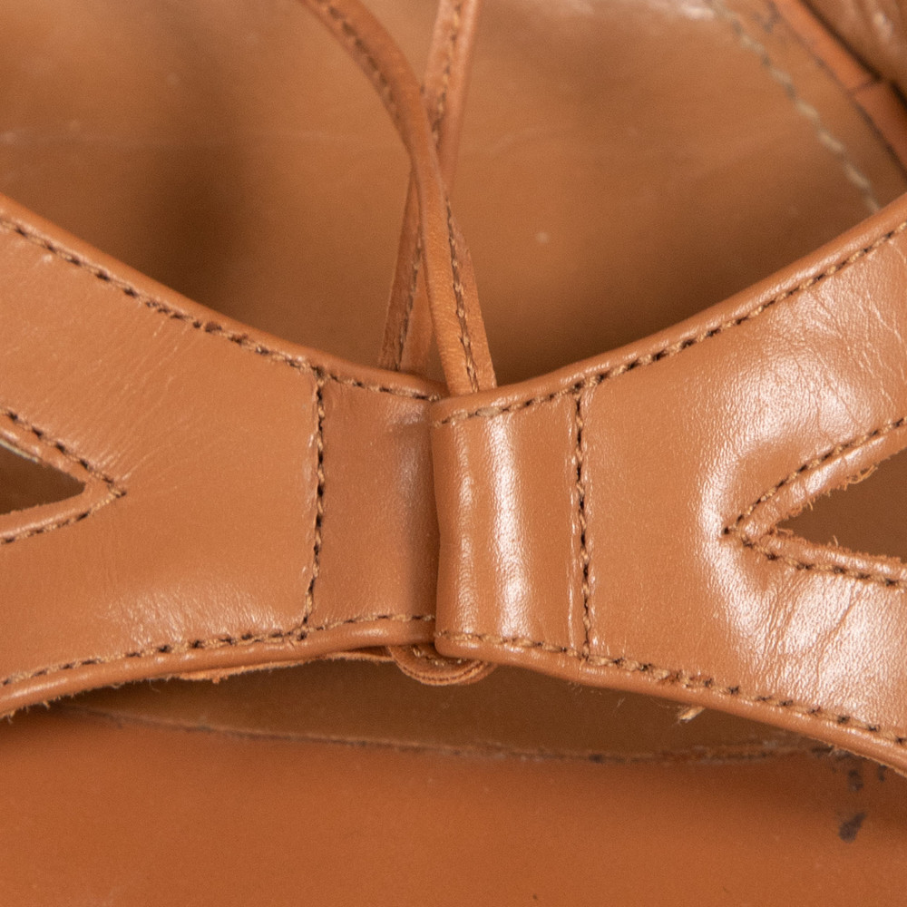 Aquazzura Brown Leather Tie Heeled Sandals