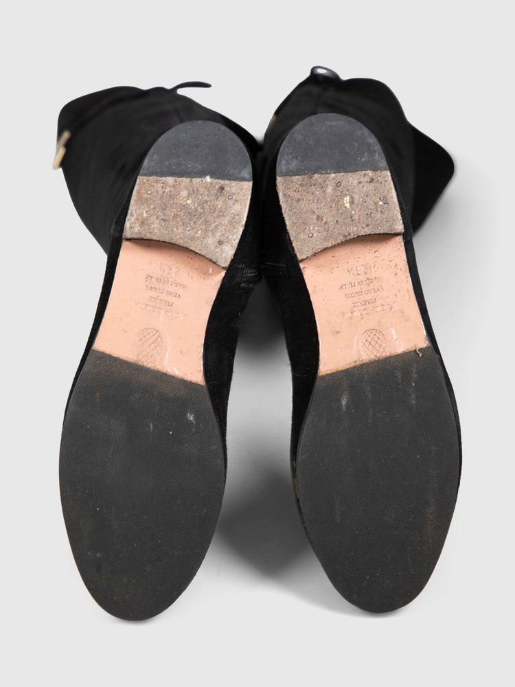 Aquazzura Black Suede Long Boots