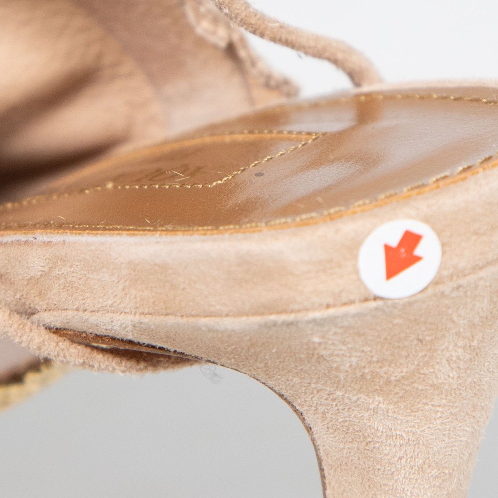Aquazzura Beige Suede Tassel Mules