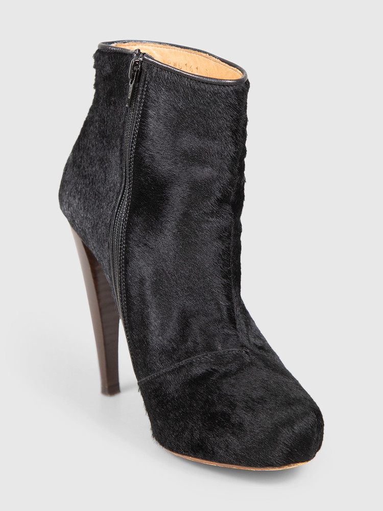 Maison Margiela Black Ponyhair Ankle Boots