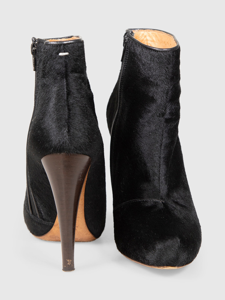Maison Margiela Black Ponyhair Ankle Boots