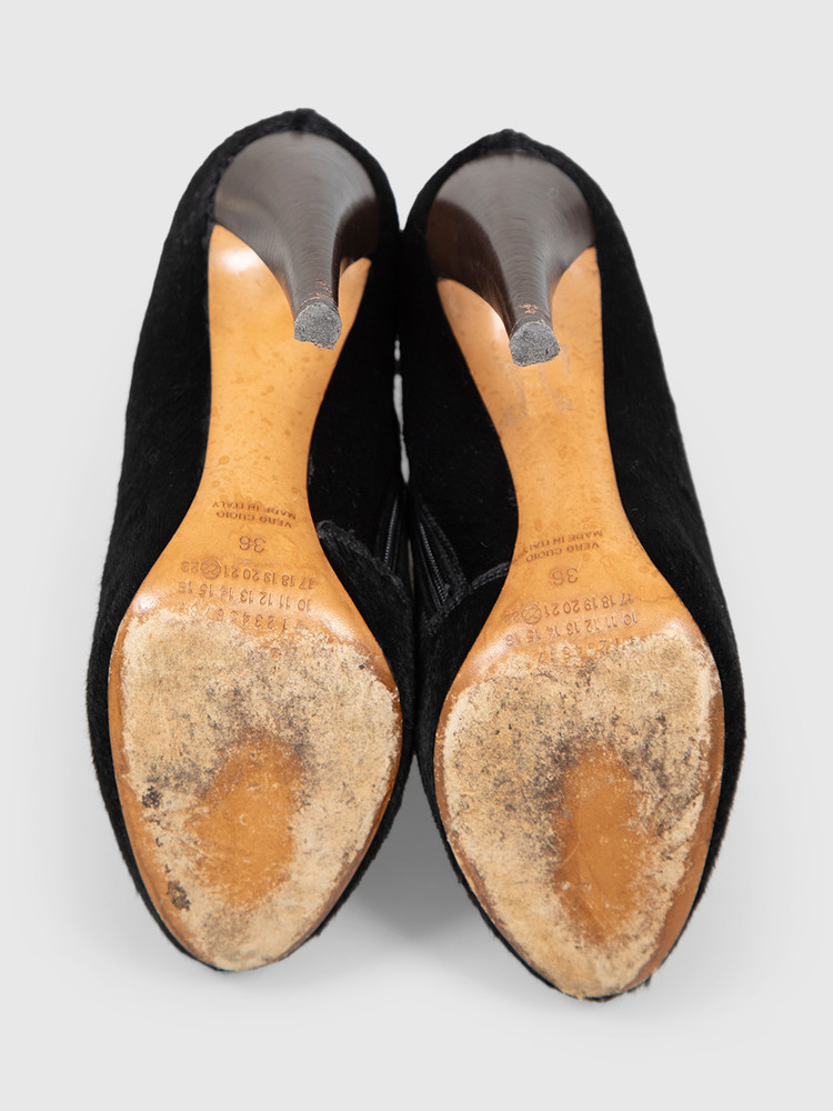 Maison Margiela Black Ponyhair Ankle Boots