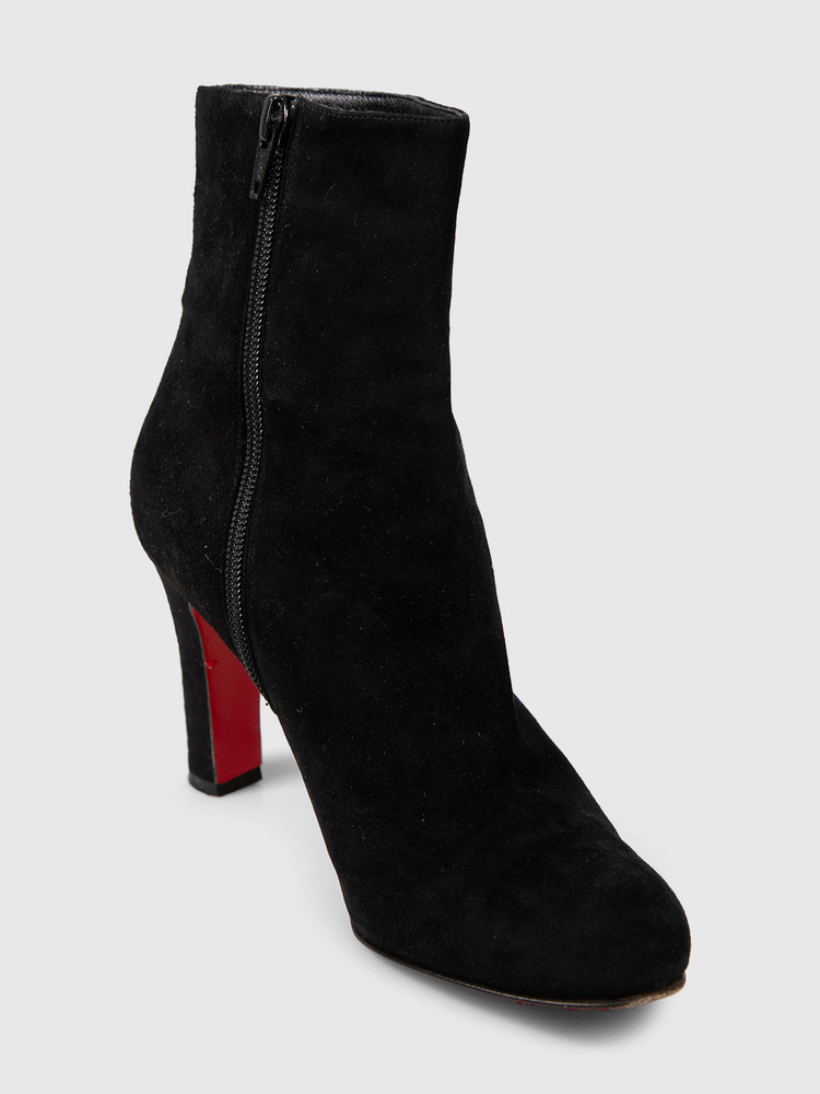 Christian Louboutin Black Suede Ankle Boots