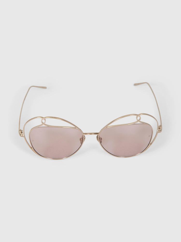 Linda Farrow Lilac Gold Plated Sunglasses
