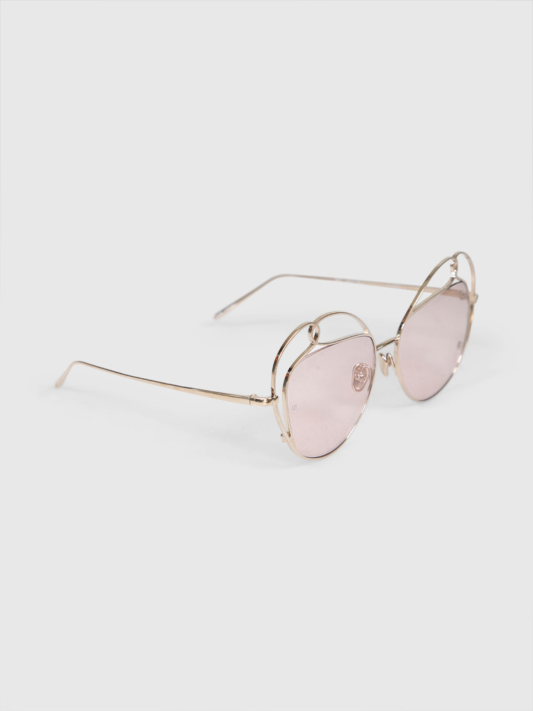 Linda Farrow Lilac Gold Plated Sunglasses
