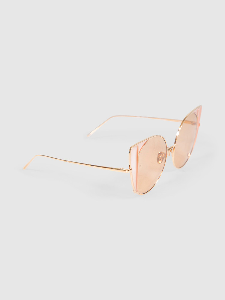 Linda Farrow Peach Rose Gold Plated Sunglasses