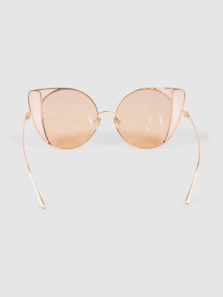 Linda Farrow Peach Rose Gold Plated Sunglasses