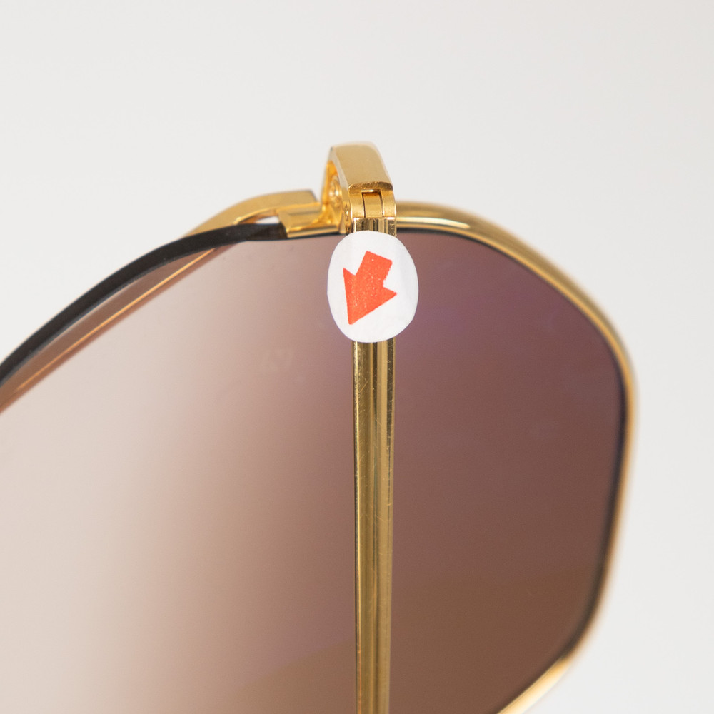 Linda Farrow Brown Gold Plated Hexagon Sunglasses