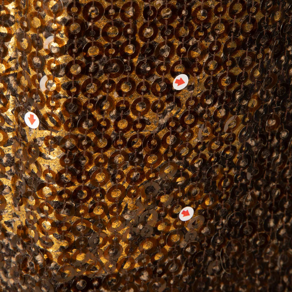 Oscar de la Renta Brown Wool Sequinned Mini Skirt