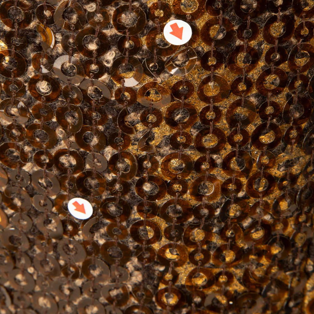 Oscar de la Renta Brown Wool Sequinned Mini Skirt