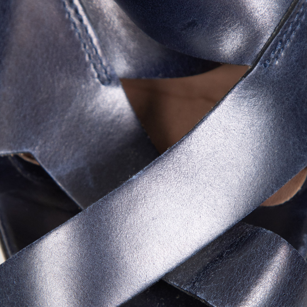 Marni Navy Leather Platform Sandals