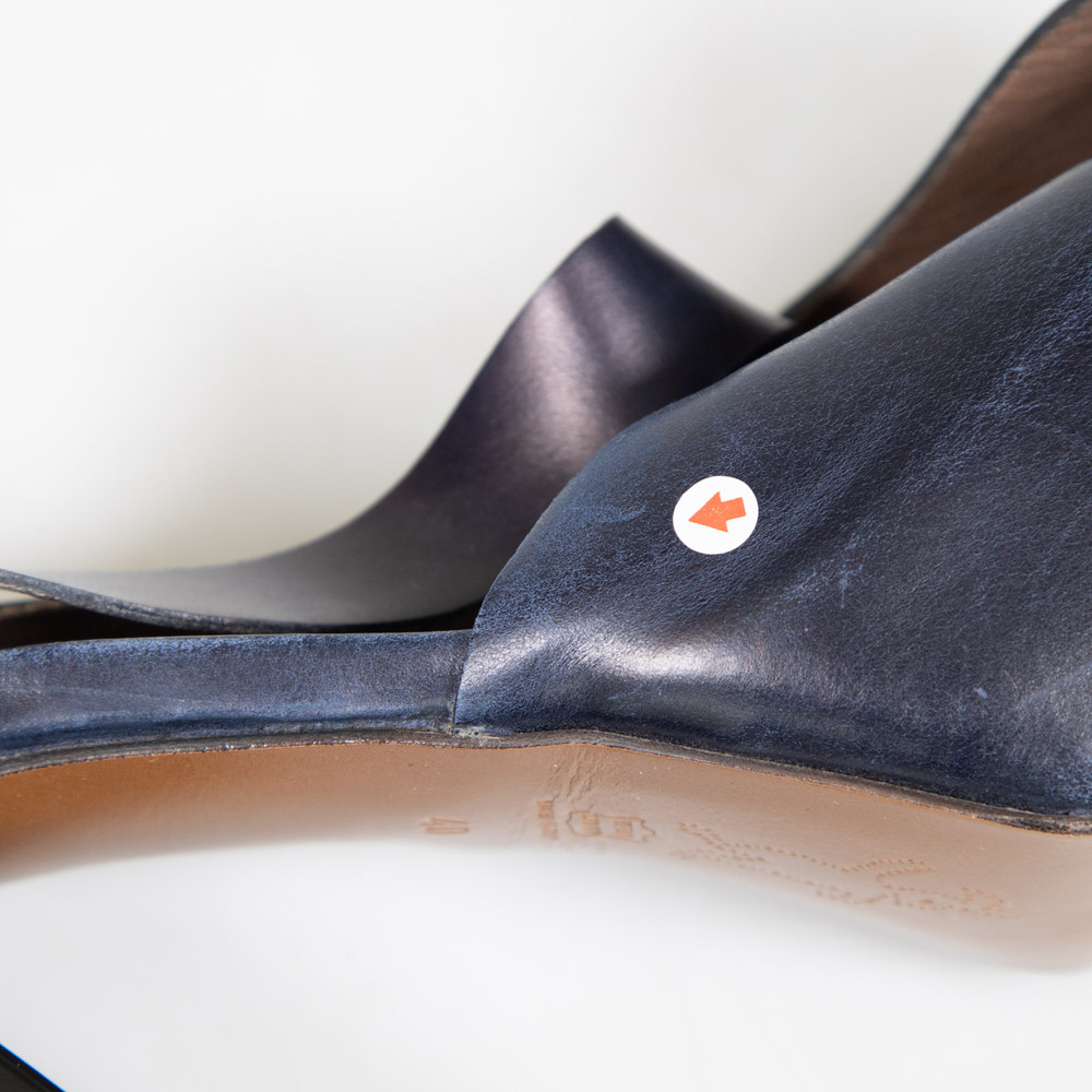 Marni Navy Leather Platform Sandals