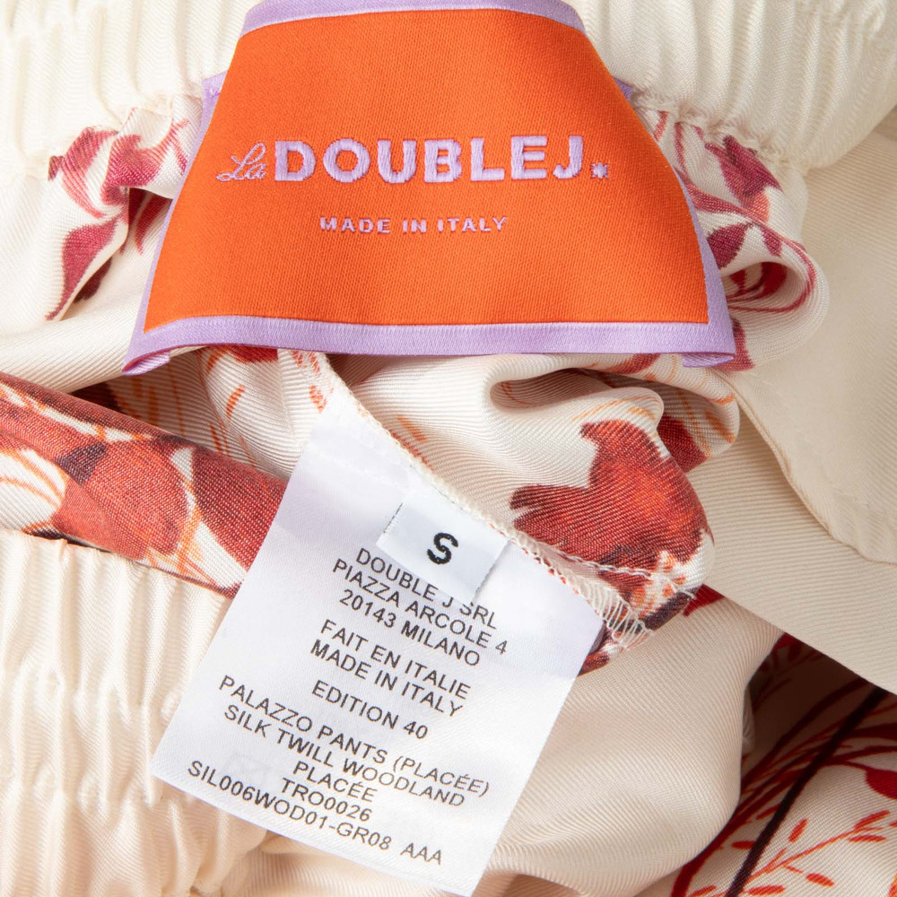 La DoubleJ Floral Print Silk Palazzo Trousers
