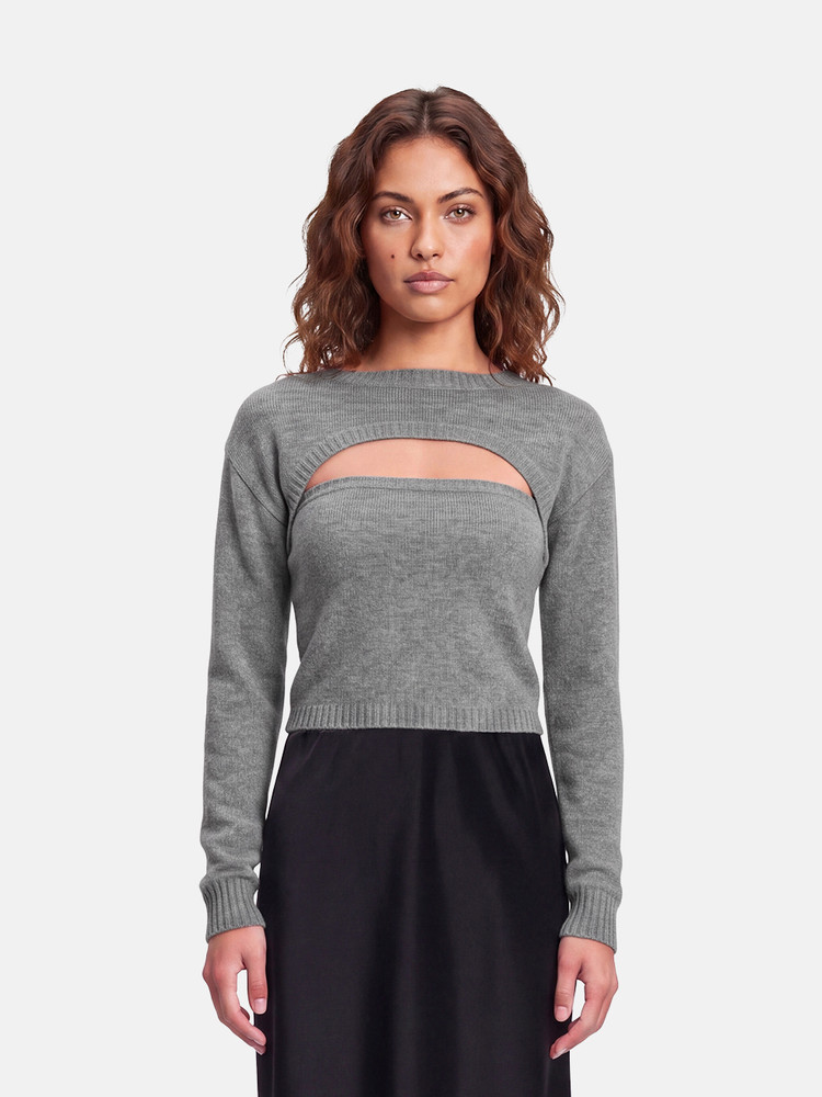 Reformation Grey Cashmere Two Piece Jumper