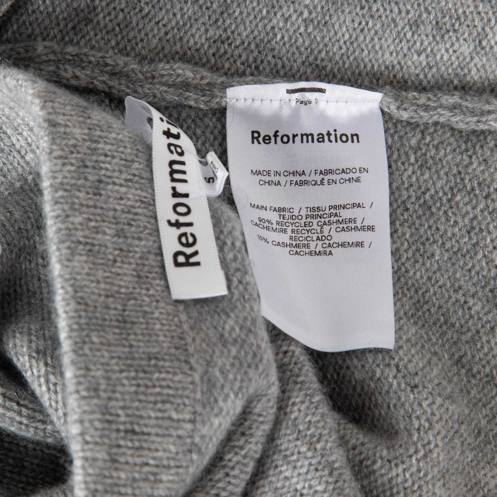 Reformation Grey Cashmere Two Piece Jumper