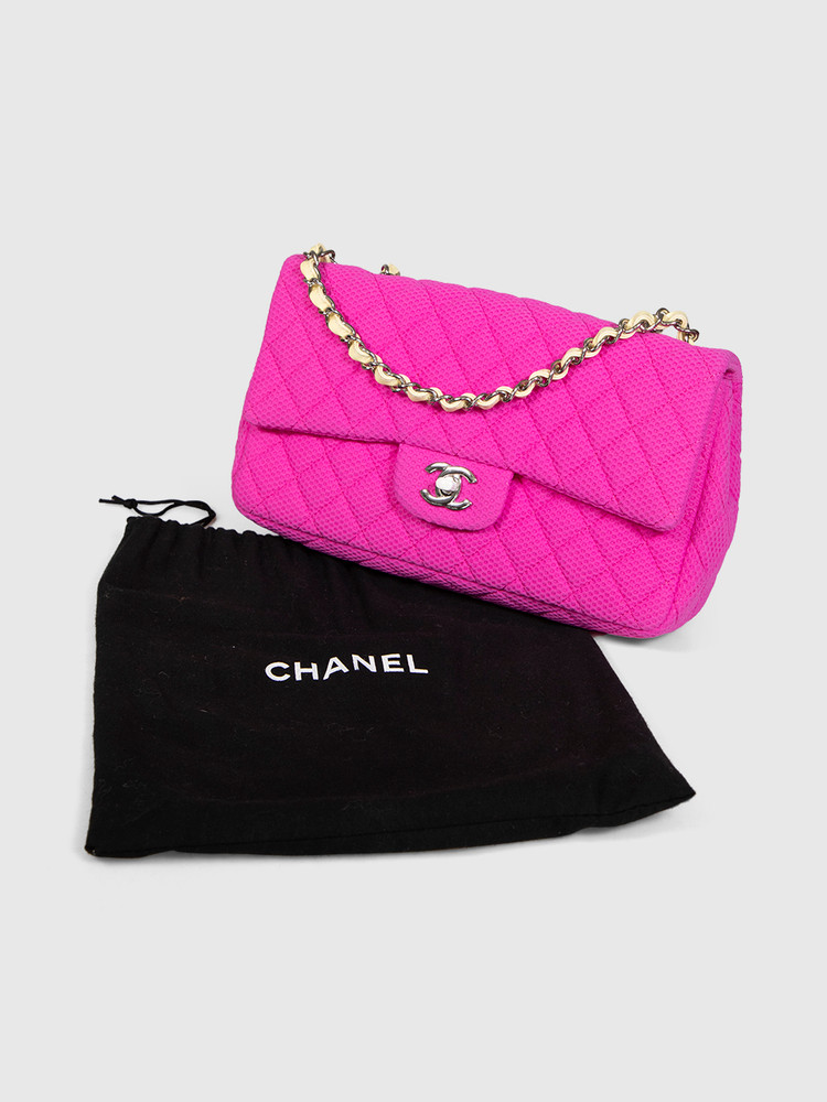 Chanel 09-10 Pink Quilted Medium Classic Single Flap Bag