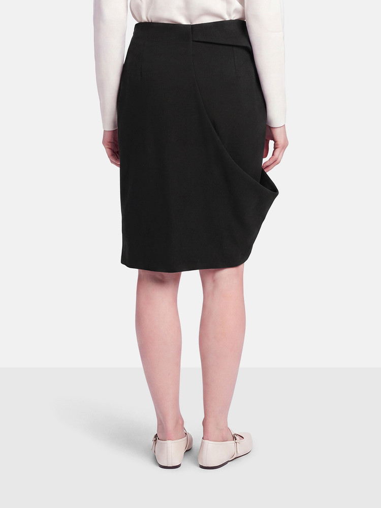 Givenchy Black Wool Asymmetric Skirt
