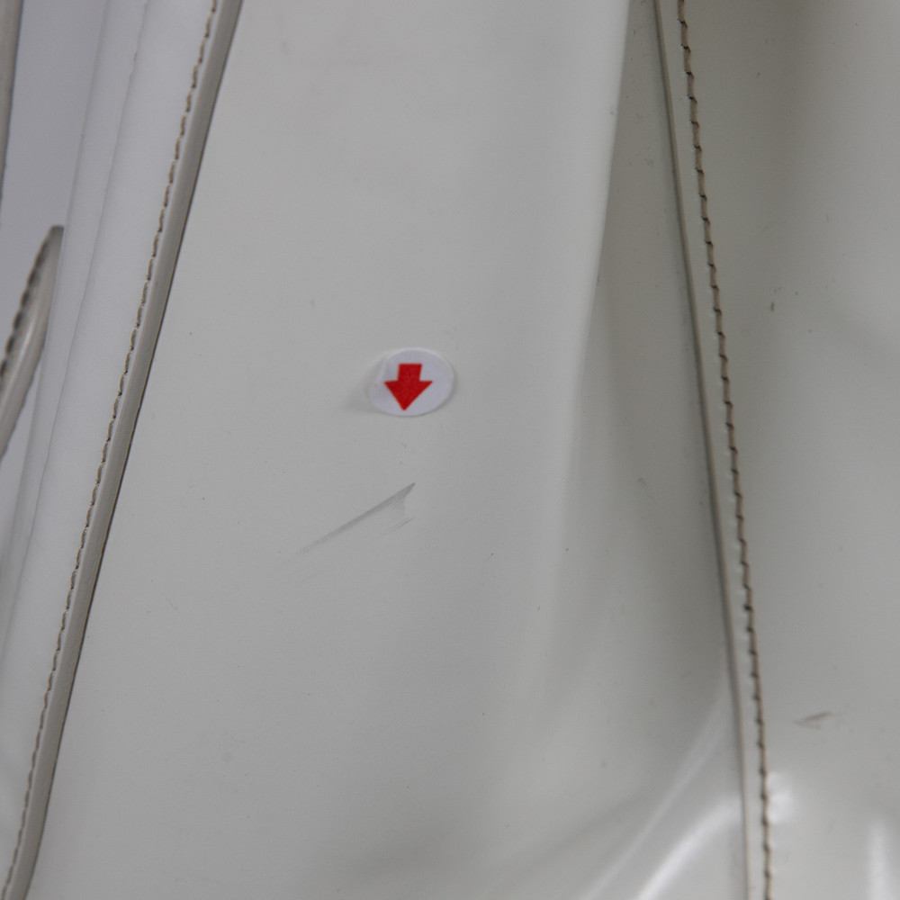 Prada White Patent Crystal Embellished Tote