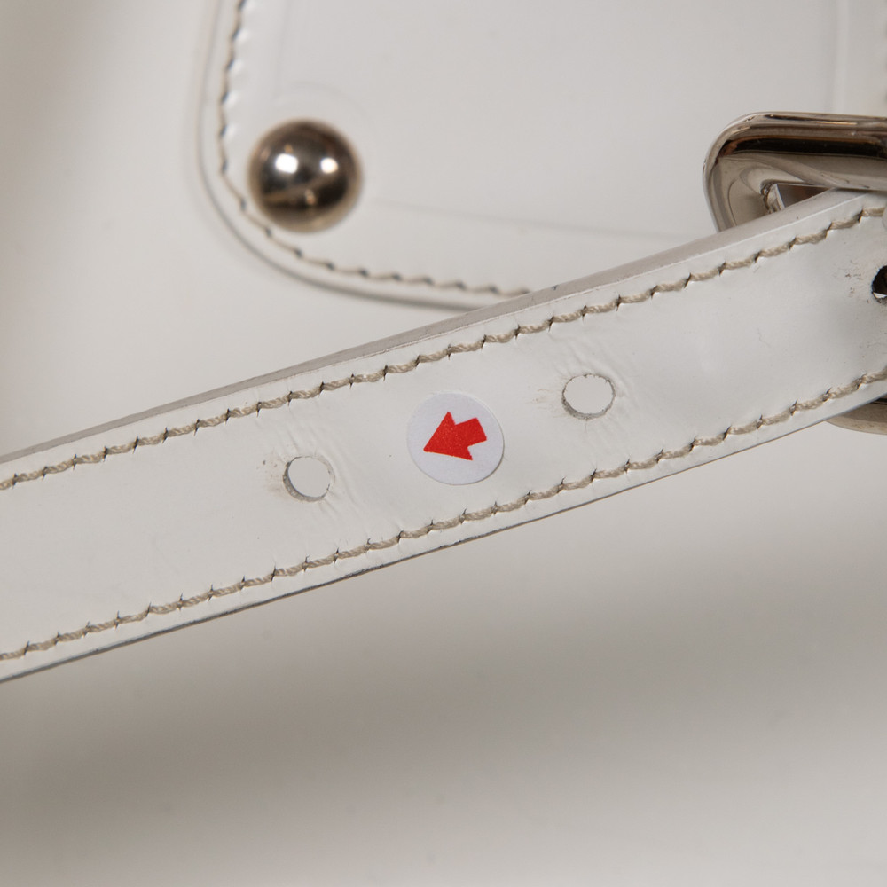 Prada White Patent Crystal Embellished Tote