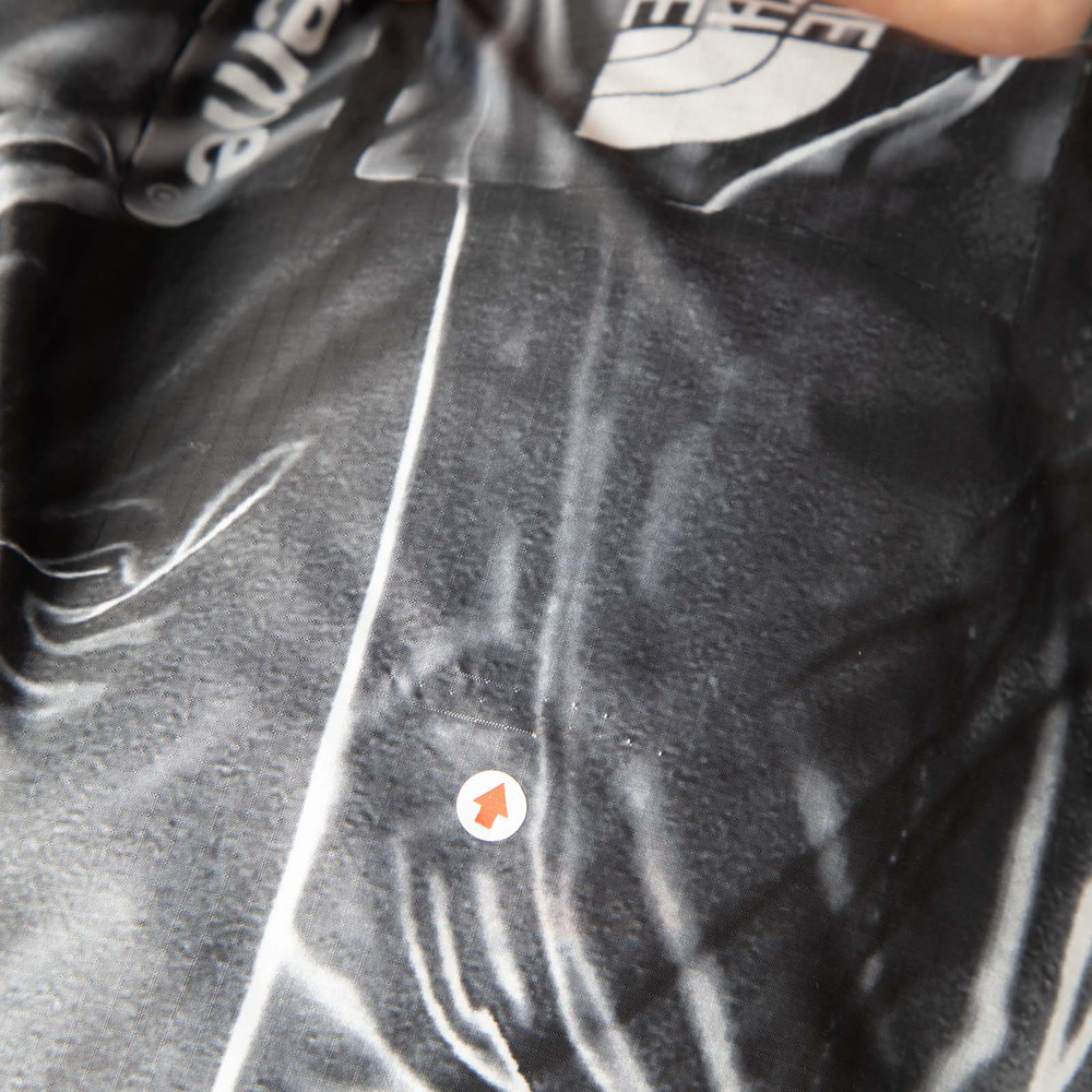 Supreme Black Abstract Oversized Puffer Coat