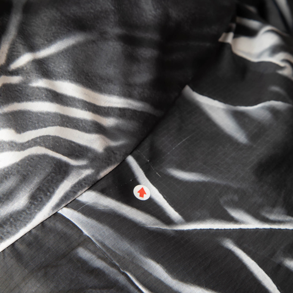 Supreme Black Abstract Oversized Puffer Coat