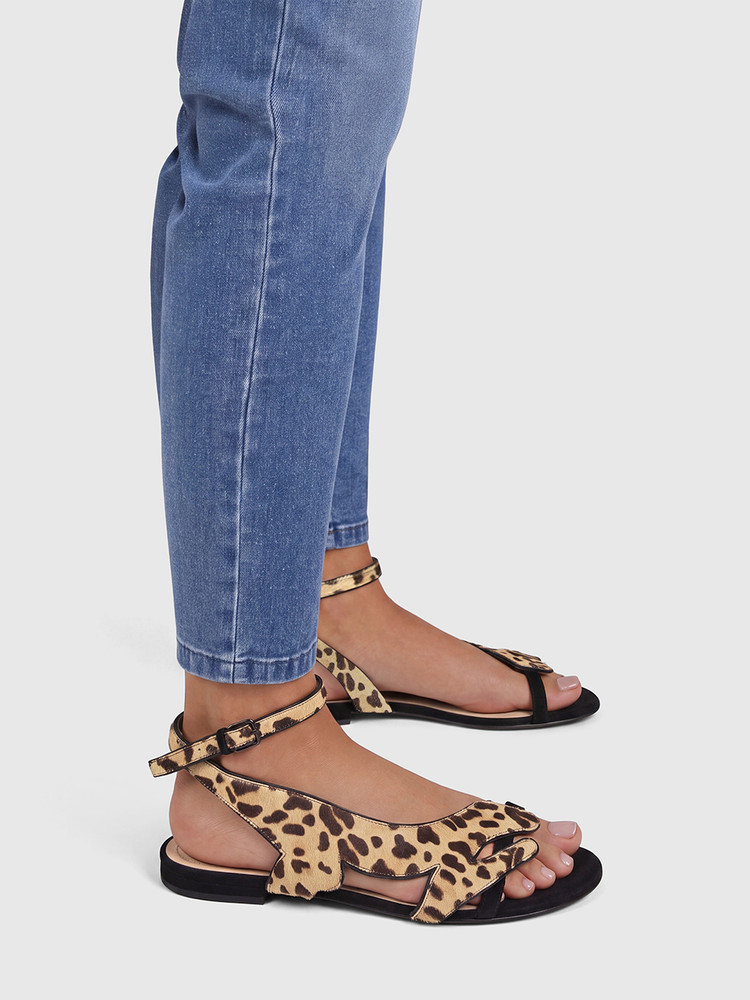 Dior Leopard Print Ponyhair Sandals
