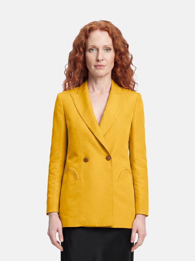 Blazé Milano Mustard Yellow Silk Blazer
