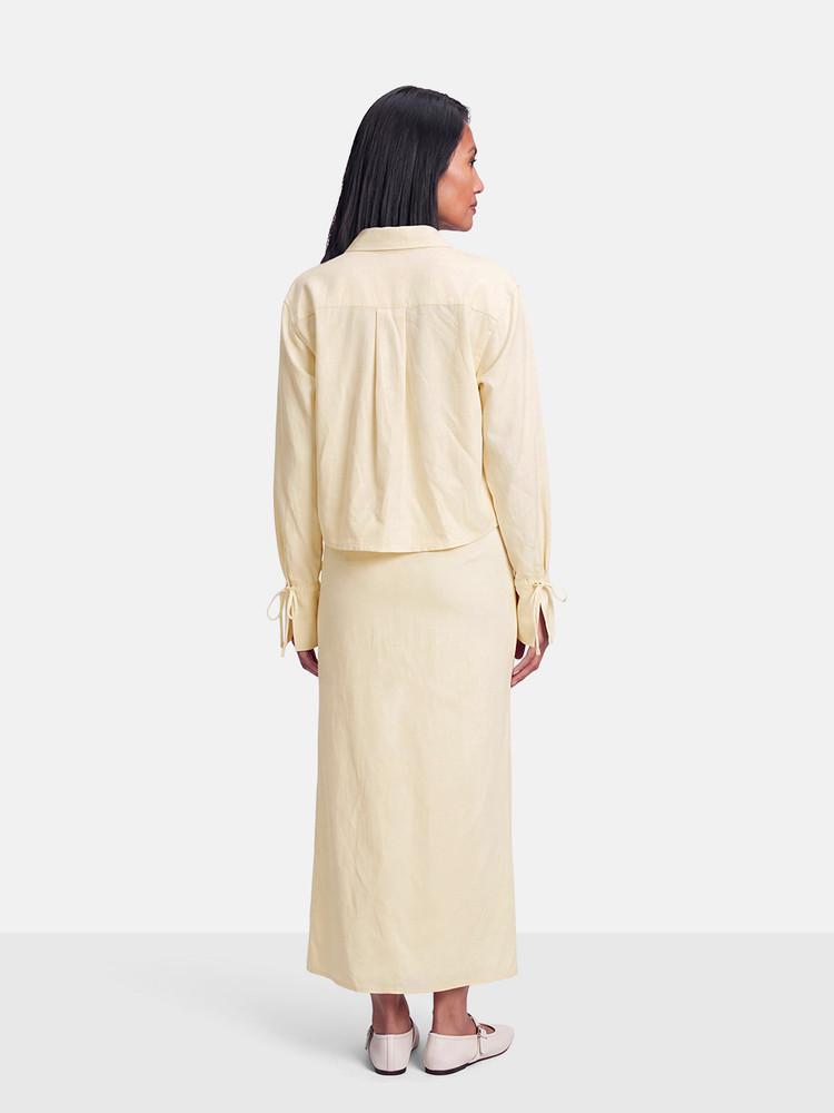 Totême Ecru Drawstring Top & Skirt Set