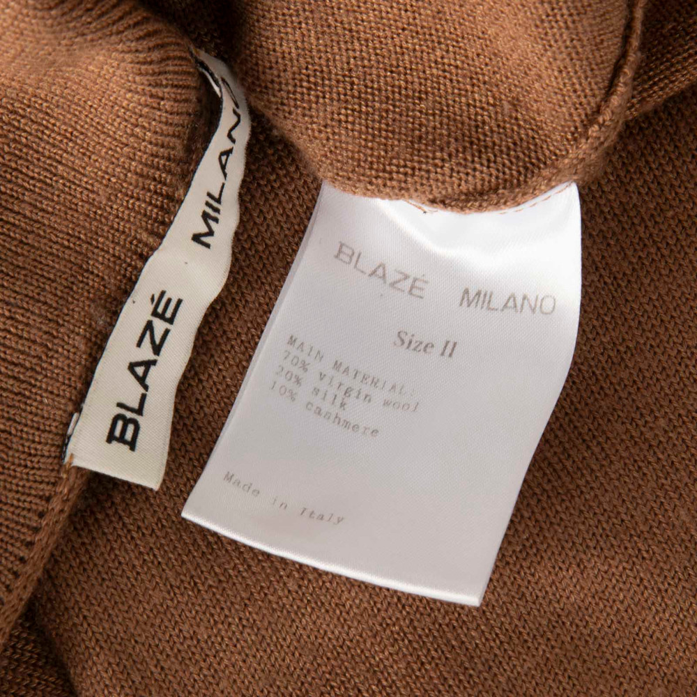 Blazé Milano Brown Wool Long Sleeve Top