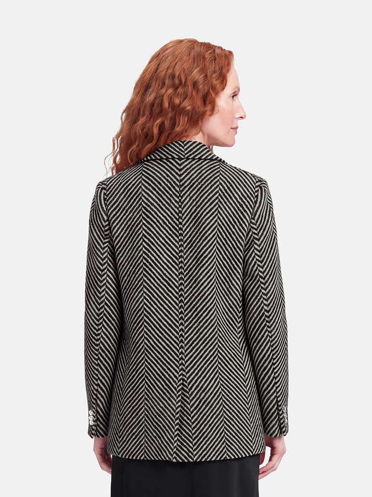 Blazé Milano Black & White Wool Herringbone Blazer