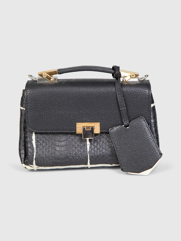 Balenciaga Black Snake Leather Le Dix Bag