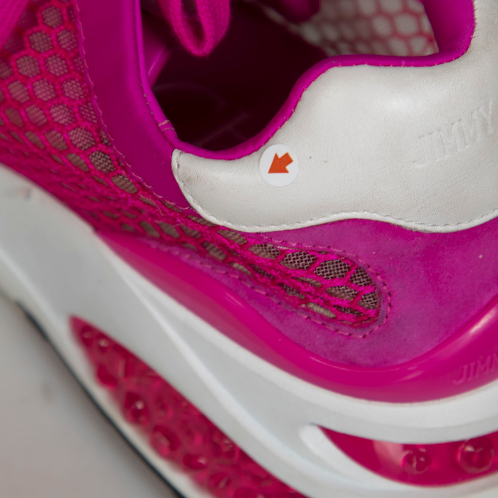 Jimmy Choo Pink Suede & Mesh Memphis Trainers
