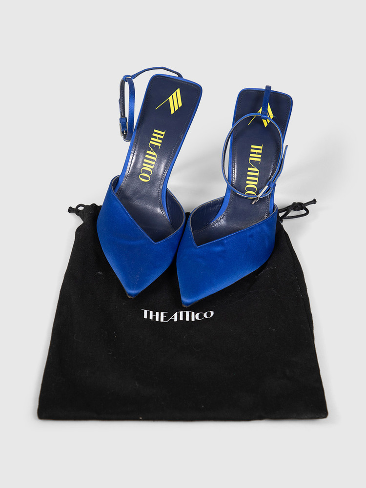 The Attico Blue Perine Ankle Strap Pumps