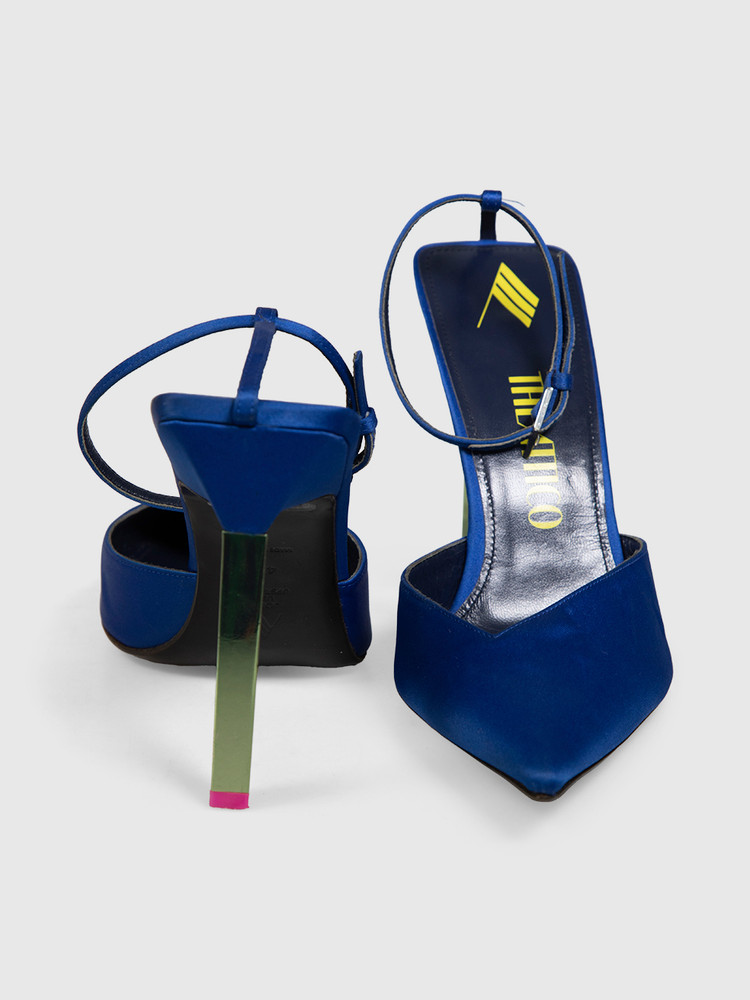 The Attico Blue Perine Ankle Strap Pumps