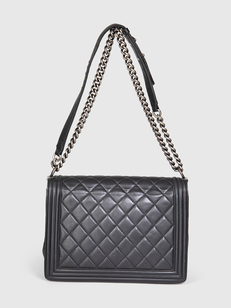 Chanel 2014 Black Leather Large Boy Bag