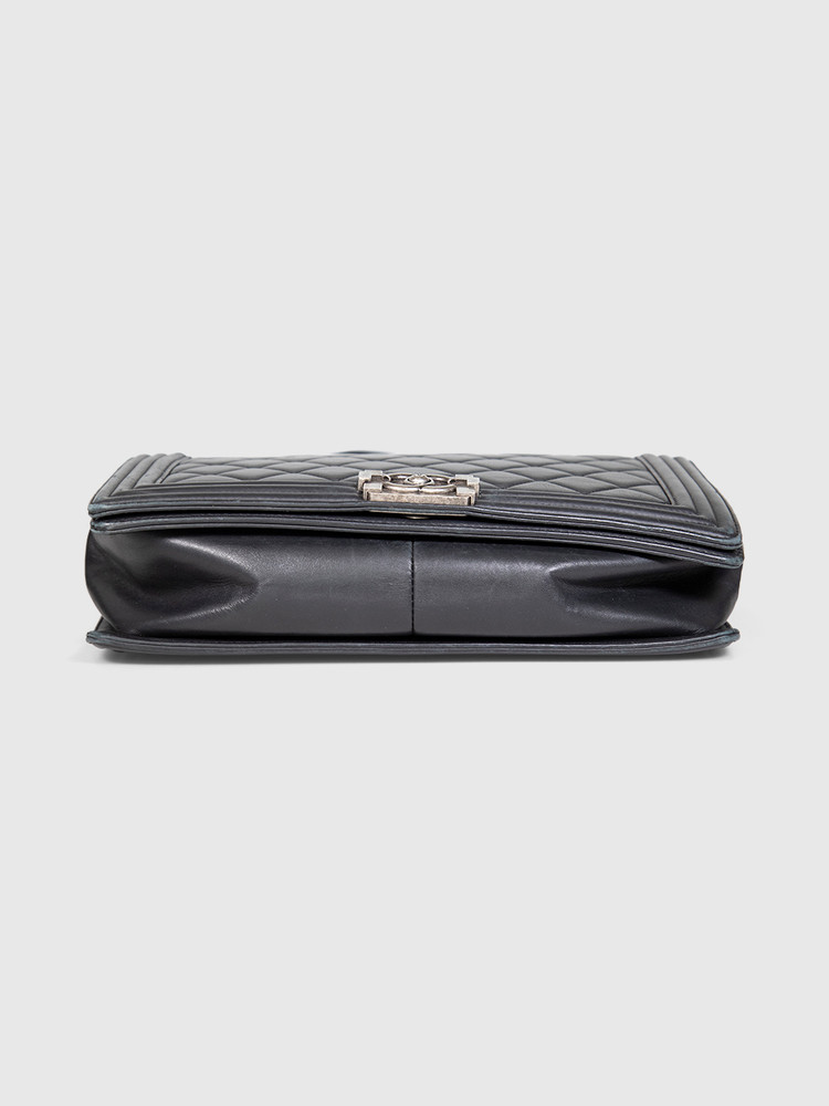 Chanel 2014 Black Leather Large Boy Bag