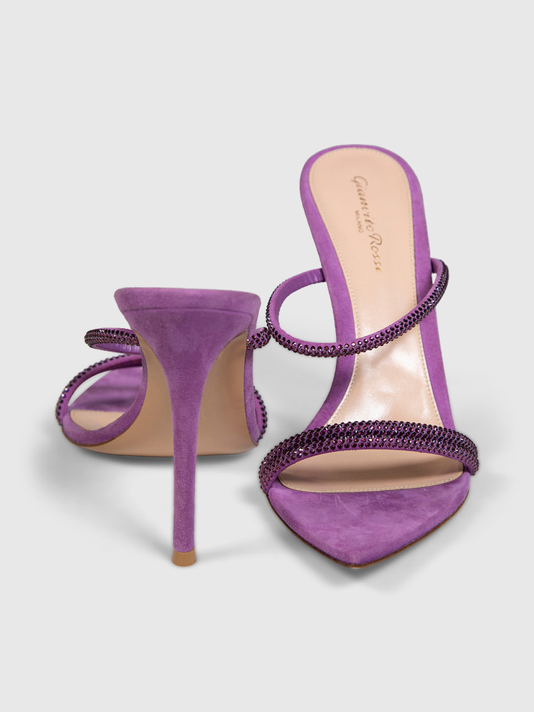 Gianvito Rossi Purple Suede Cannes Mules