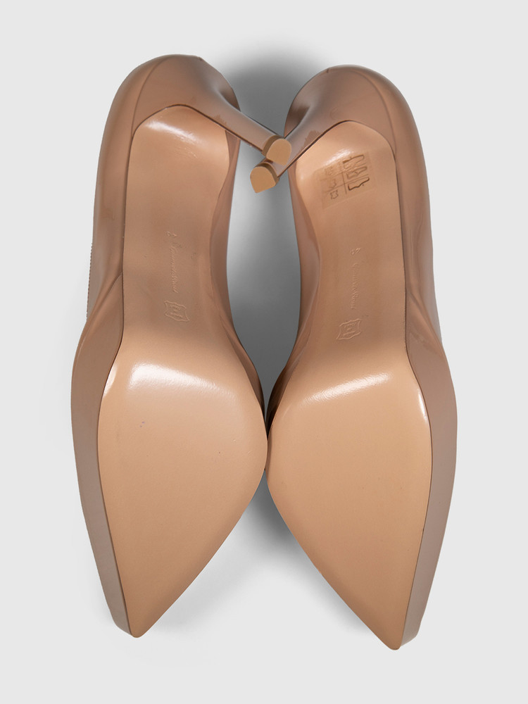 Gianvito Rossi Beige Patent Platform Pumps