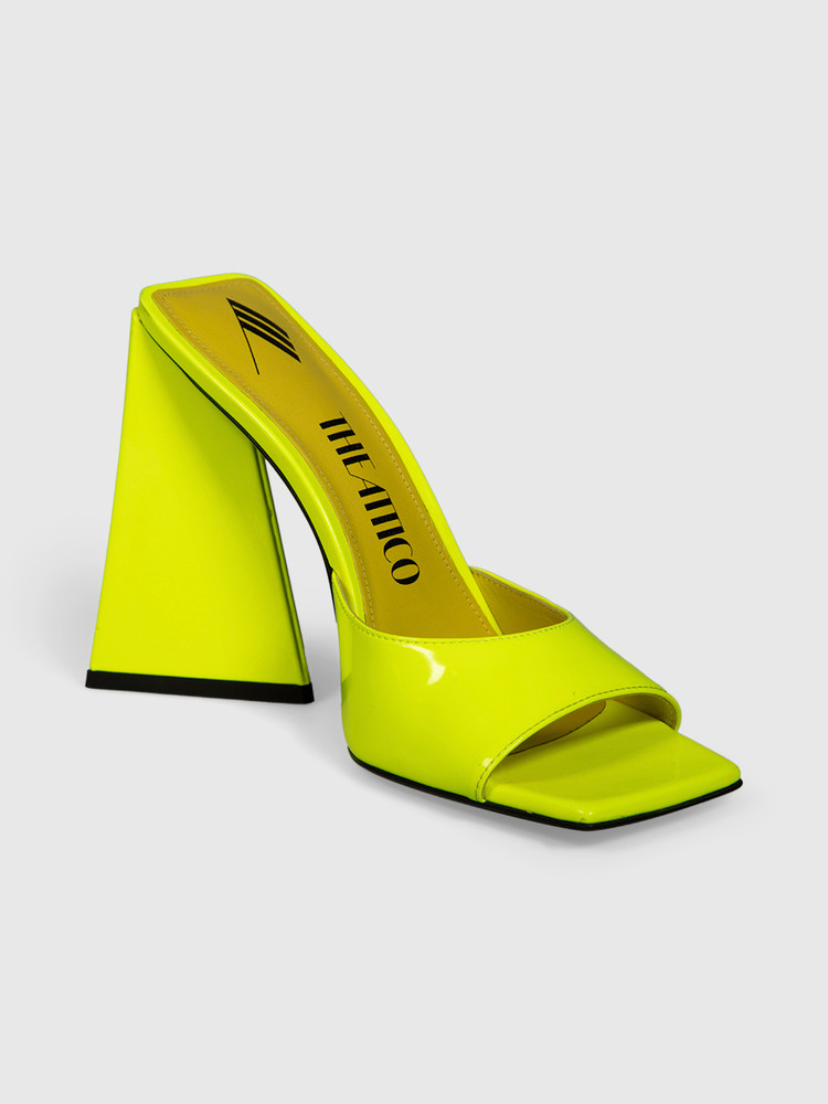 The Attico Neon Yellow Devon Mules