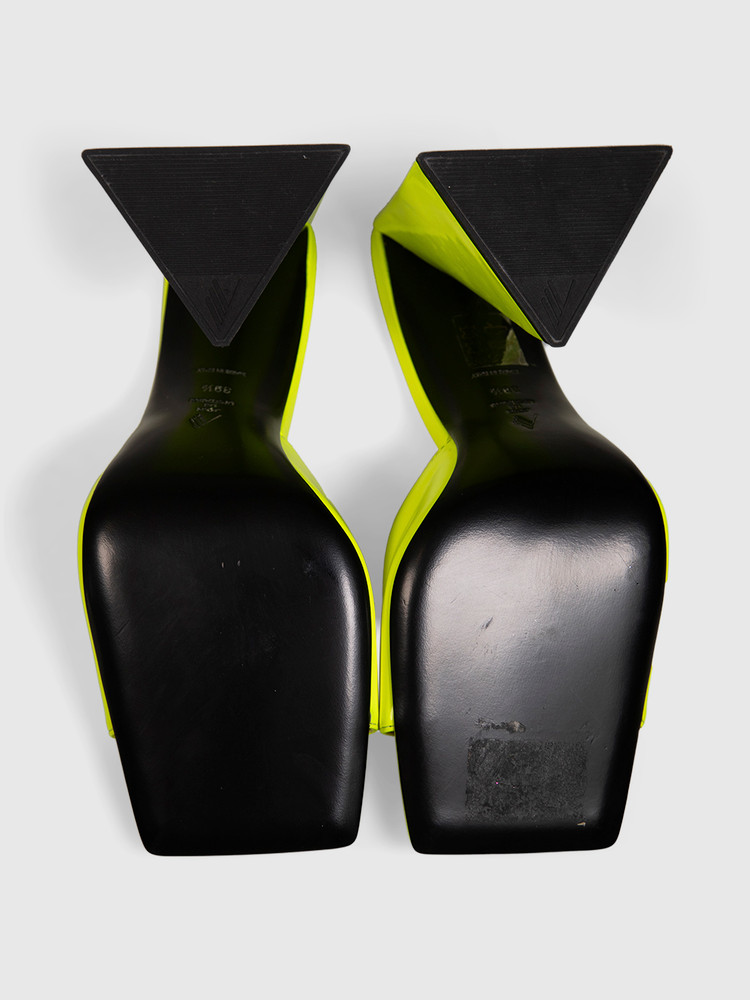 The Attico Neon Yellow Devon Mules