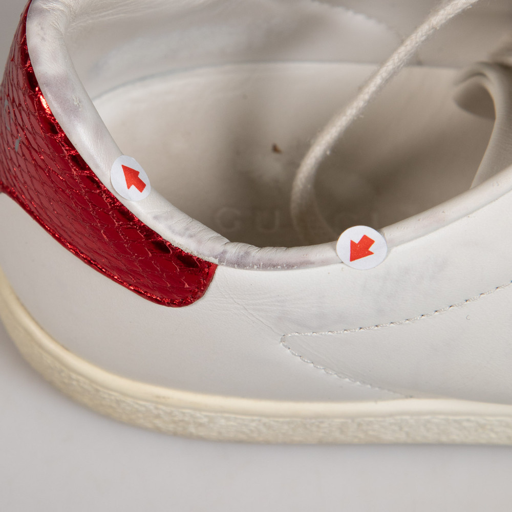 Gucci White Leather Bee Ace Trainers