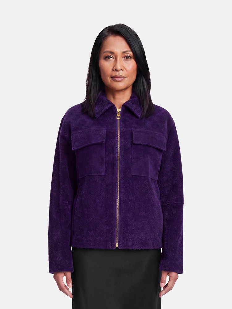 Louis Vuitton Purple Suede Workwear Monogram Jacket
