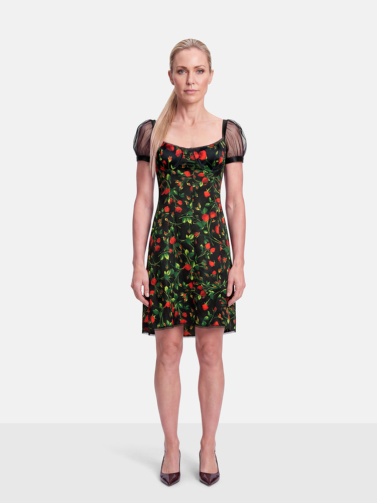 Dolce & Gabbana Rose Print Knee Length Dress