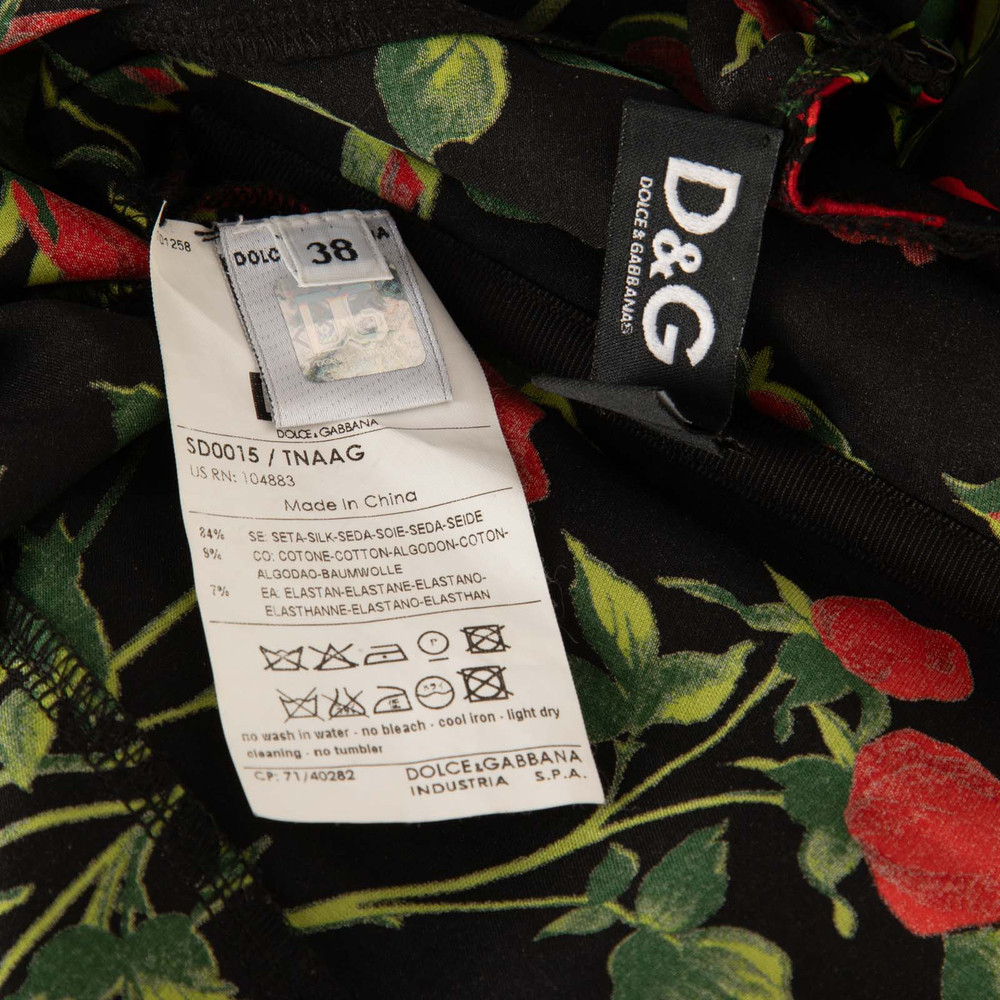 Dolce & Gabbana Rose Print Knee Length Dress