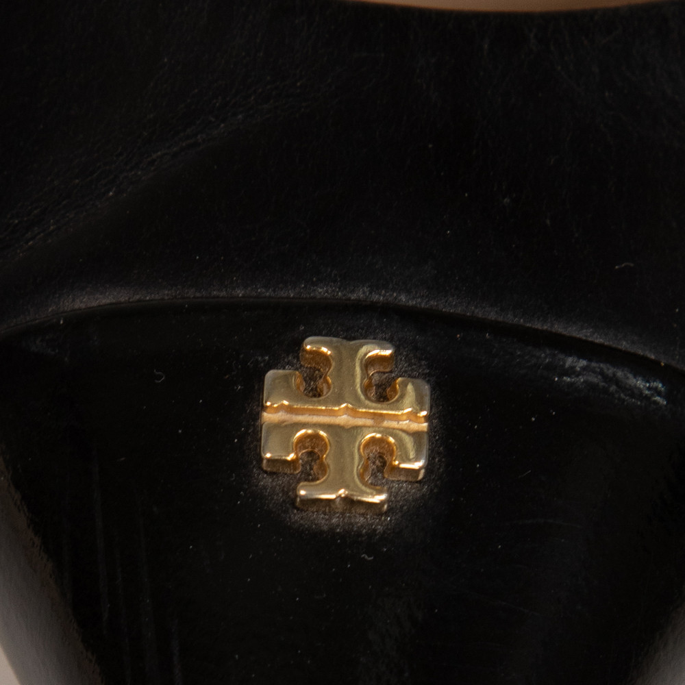 Tory Burch Black Leather Pointed Flats